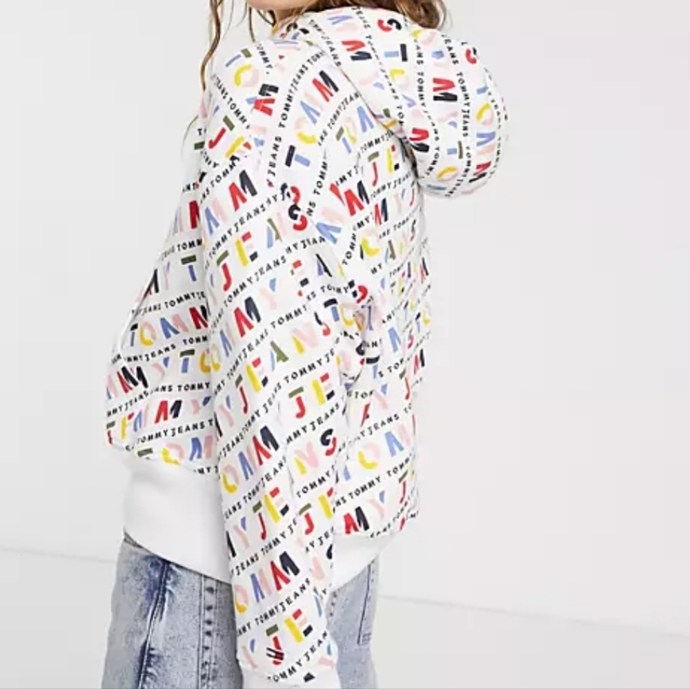 Tommy‎ Jeans sweatshirt all over print hoodie Vintage sportswear/streetwear M - Picture 13 of 13